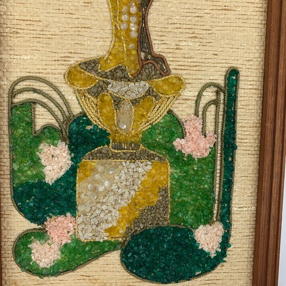 Vintage wall art pebble gravel rock art retro - Picture 3 of 8